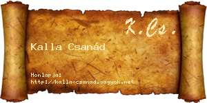 Kalla Csanád névjegykártya